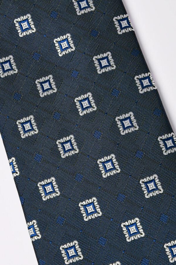 JVZ Gravata estampada azul