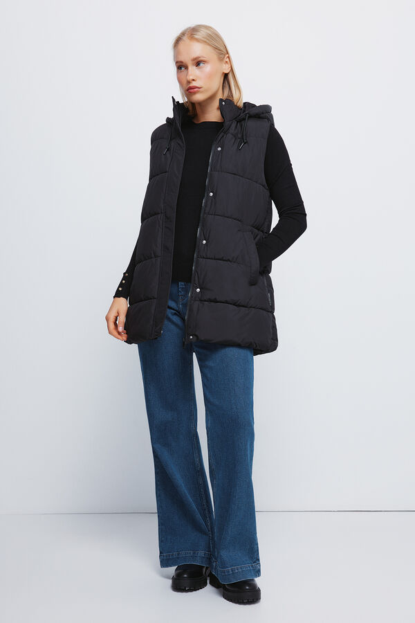 Springfield Colete com capuz em poliéster reciclado preto