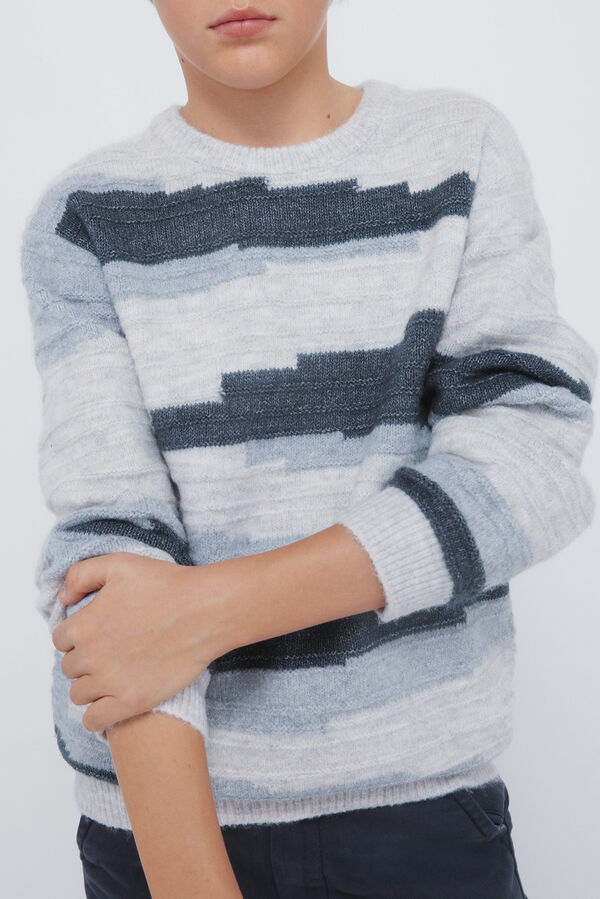 Springfield Kids Camisola com figuras geométricas para meninos azul