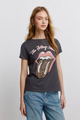 Springfield T-shirt de manga curta "Rollings stones" cinzento