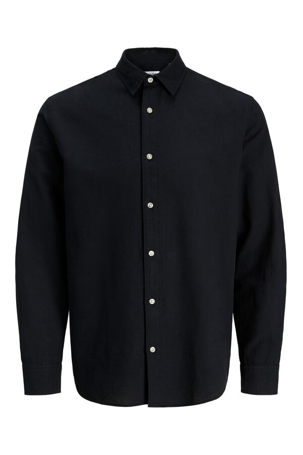 Jack & Jones PLUS Camisa manga comprida em linho preto