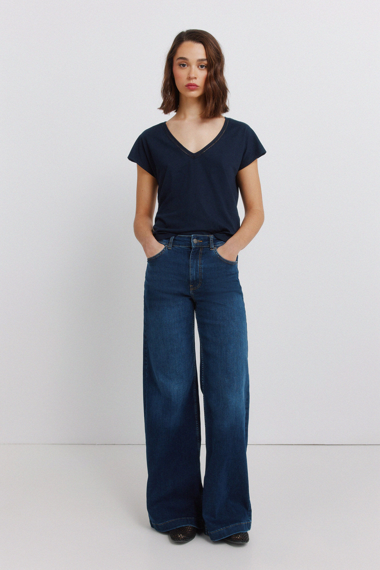Springfield Camiseta escote uve lace