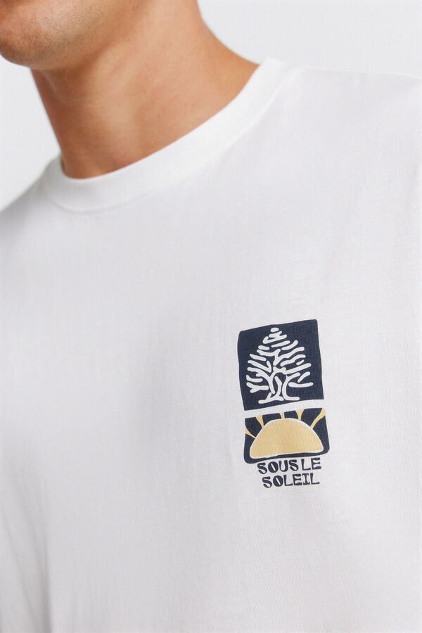Springfield T-shirt com logo Springfield collage branco