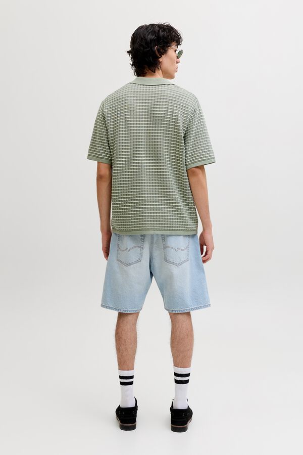 Jack & Jones Polo em malha relaxed fit em algod&atilde;o verde