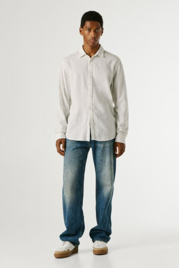 Pepe Jeans Camisa de manga comprida com logo branco