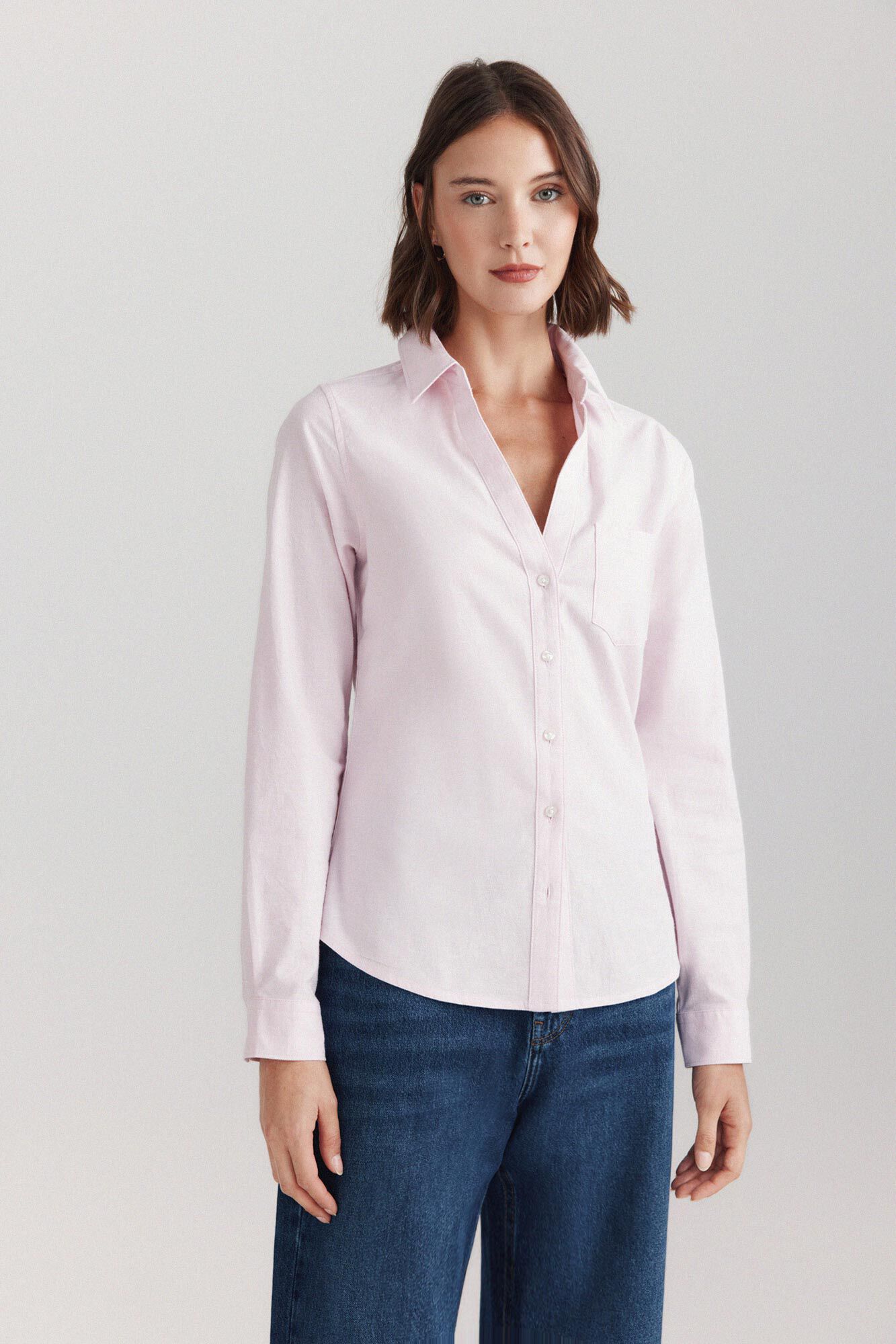 Springfield Camisa oxford semiaberta