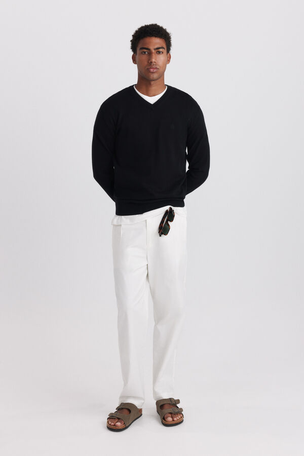 Springfield V-neck basic jumper black
