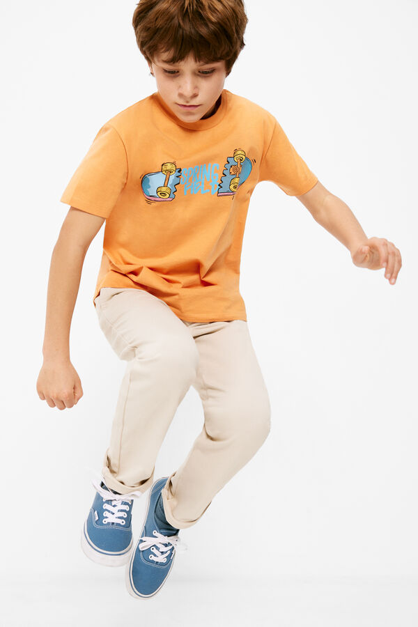 Springfield Camiseta print skate niño naranja
