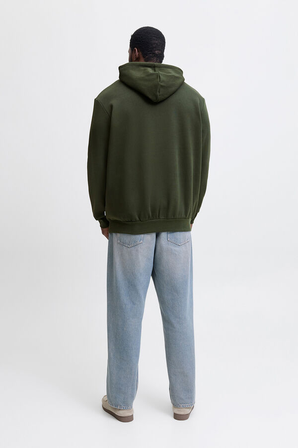 Jack & Jones PLUS Sweatshirt com capuz b&aacute;sica verde