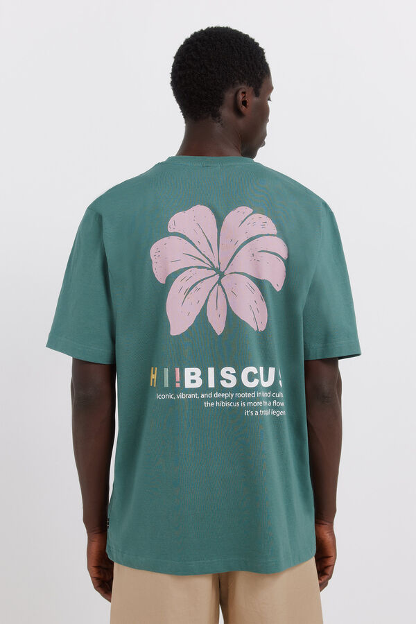 Springfield T-shirt hibisco azul