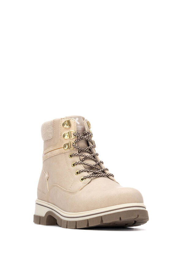 XTI Bota estilo militar bege