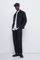 Springfield Calça de riscas reto azul