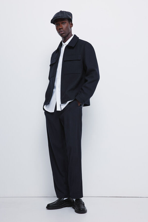 Springfield Calça de riscas reto azul