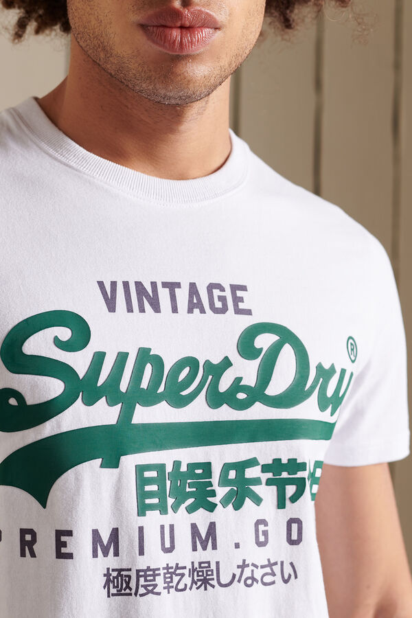 Springfield T-shirt de algodão orgânico com o logótipo Vintage Logo branco
