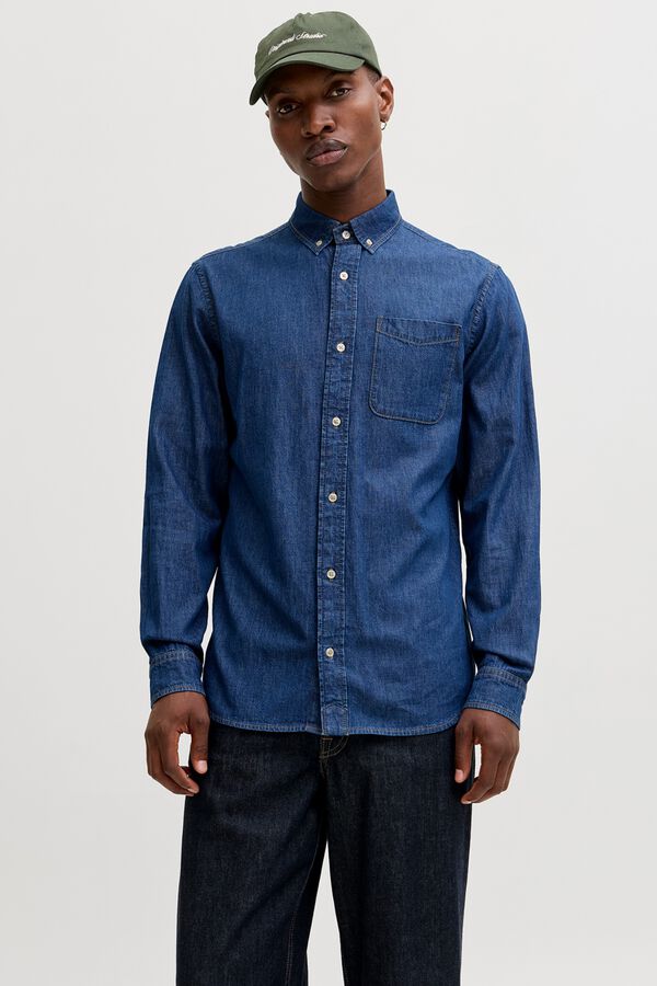Jack & Jones Camisa de ganga regular azul