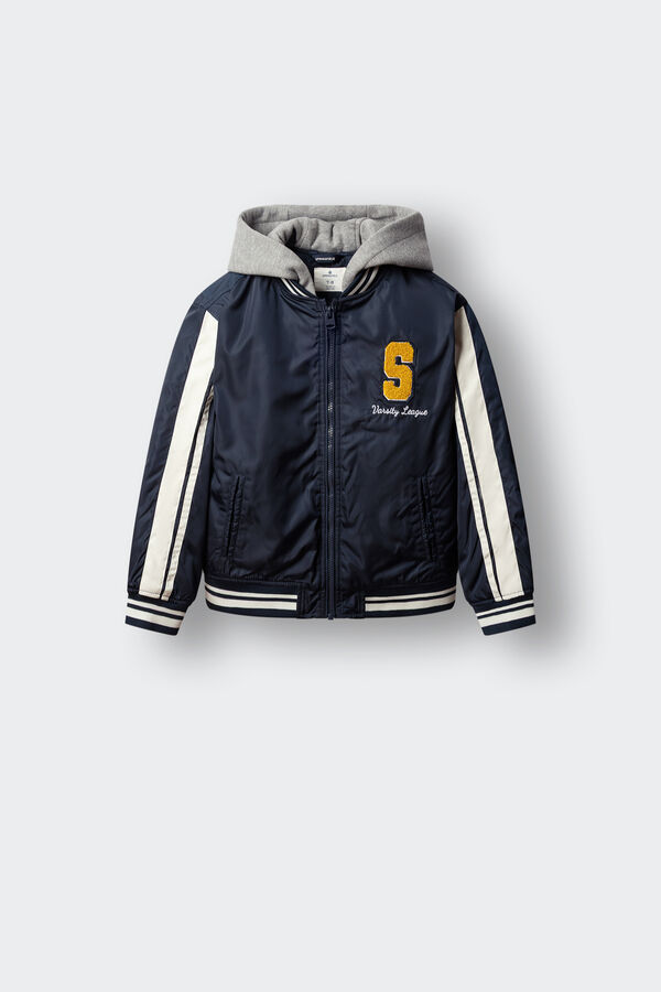 Springfield Kids Blus&atilde;o bomber com capuz para crian&ccedil;a azul