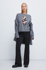 Springfield Calças flare riscas preto