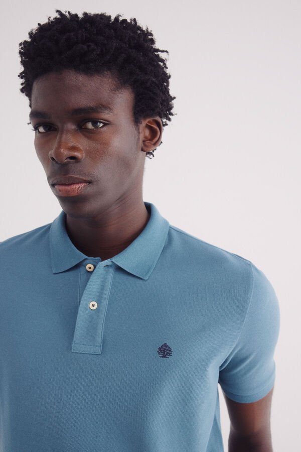 Springfield Polo piqué básico regular fit turquesa