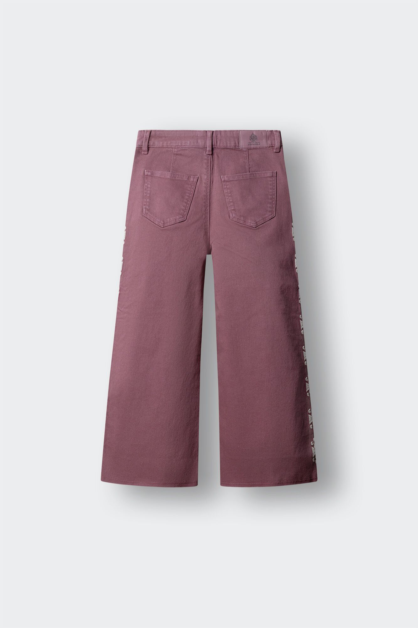 Springfield Kids Cal&ccedil;as wideleg em sarja com bordado lateral para menina