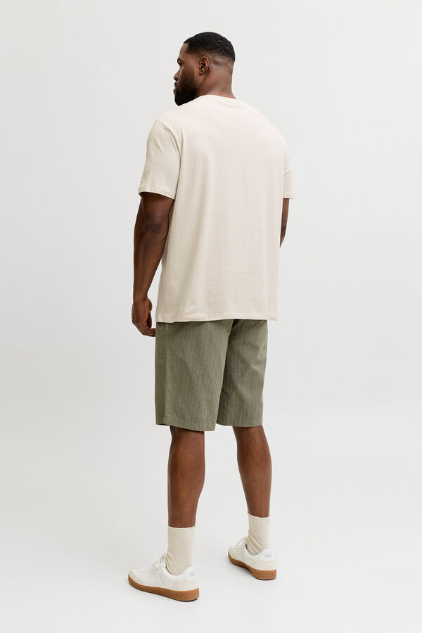 Jack & Jones PLUS T-shirt de algod&atilde;o estampada bege