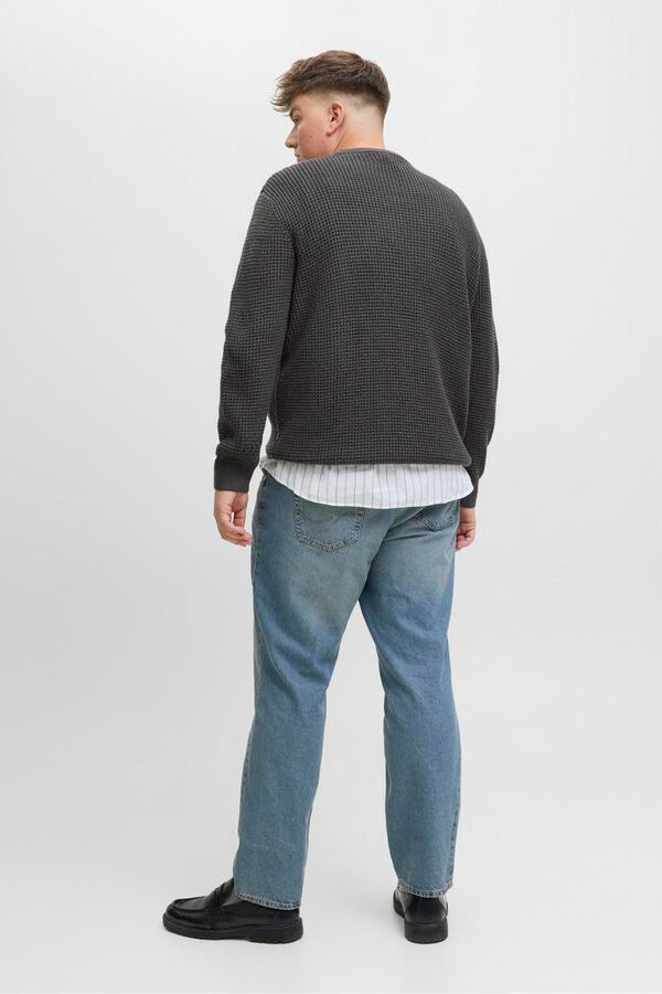 Jack & Jones PLUS Camisola básico de malha liso cinzento