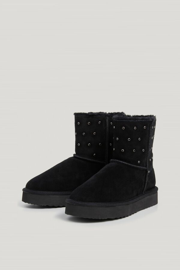 Pepe Jeans Botas de ante con plataforma joya negro