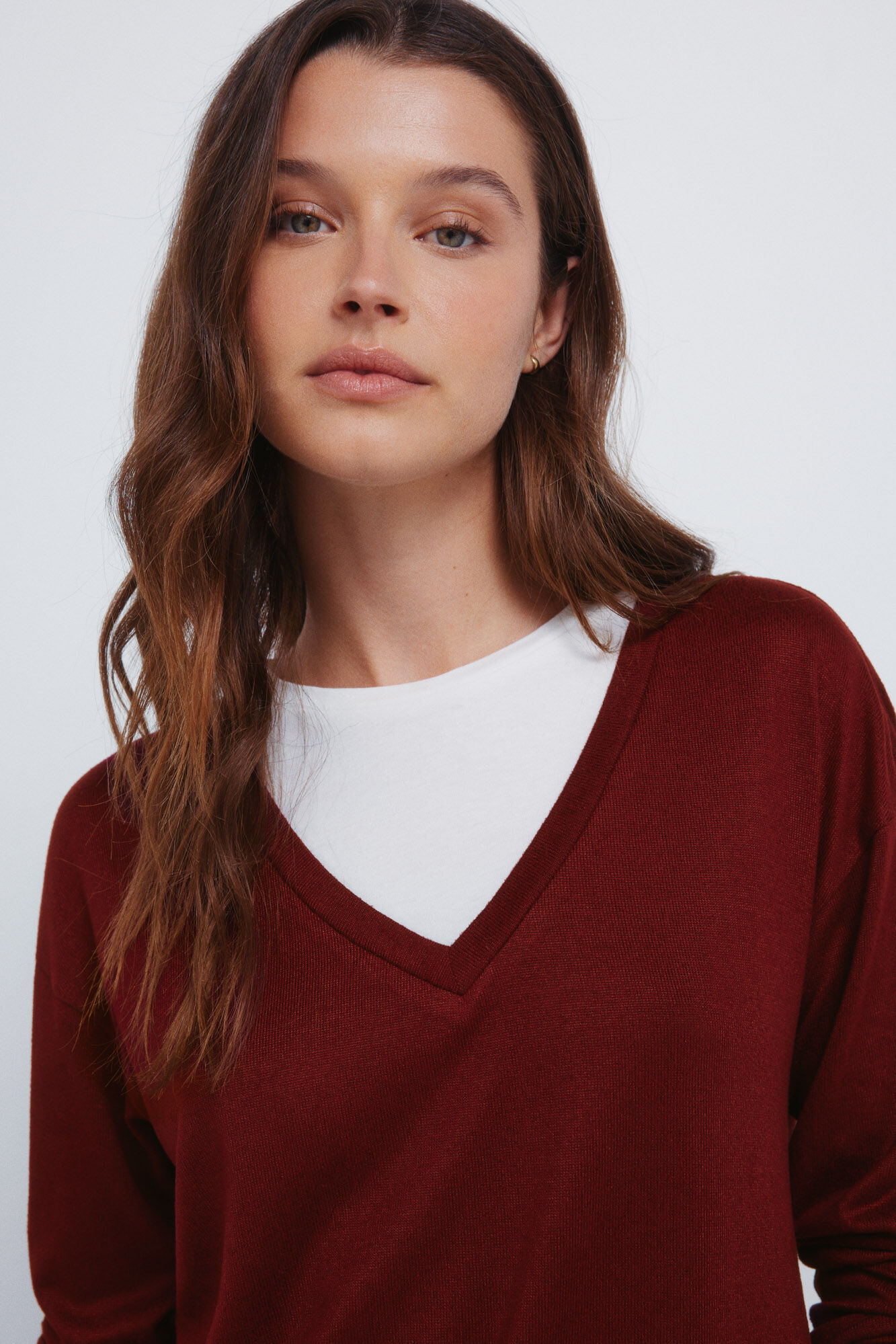 Springfield Camiseta cuello pico combinada