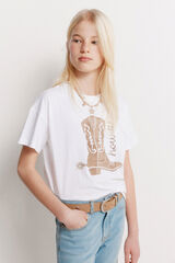 Springfield Kids T-shirt de manga curta cowboy de menina branco