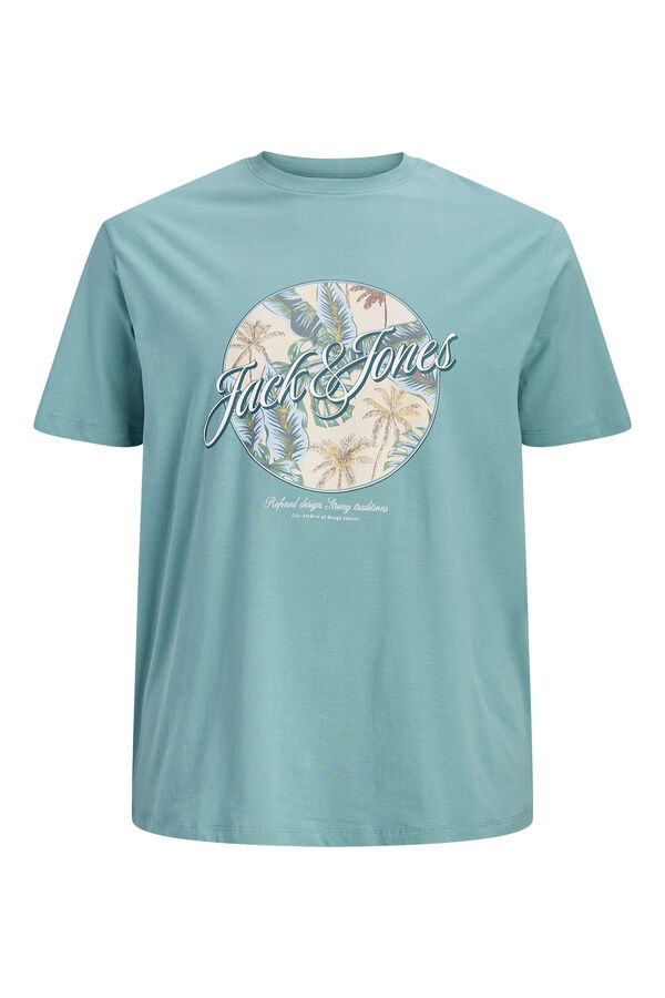 Jack & Jones PLUS T-shirt de algod&atilde;o estampada azul