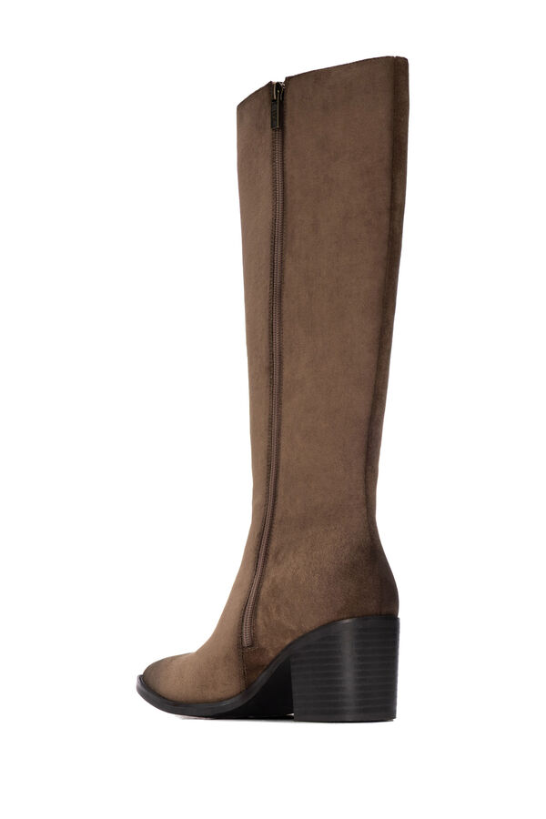 XTI Botas de cano alto com fecho-&eacute;clair cru