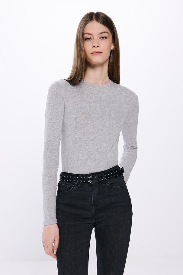 Springfield Camiseta entallada algodón gris