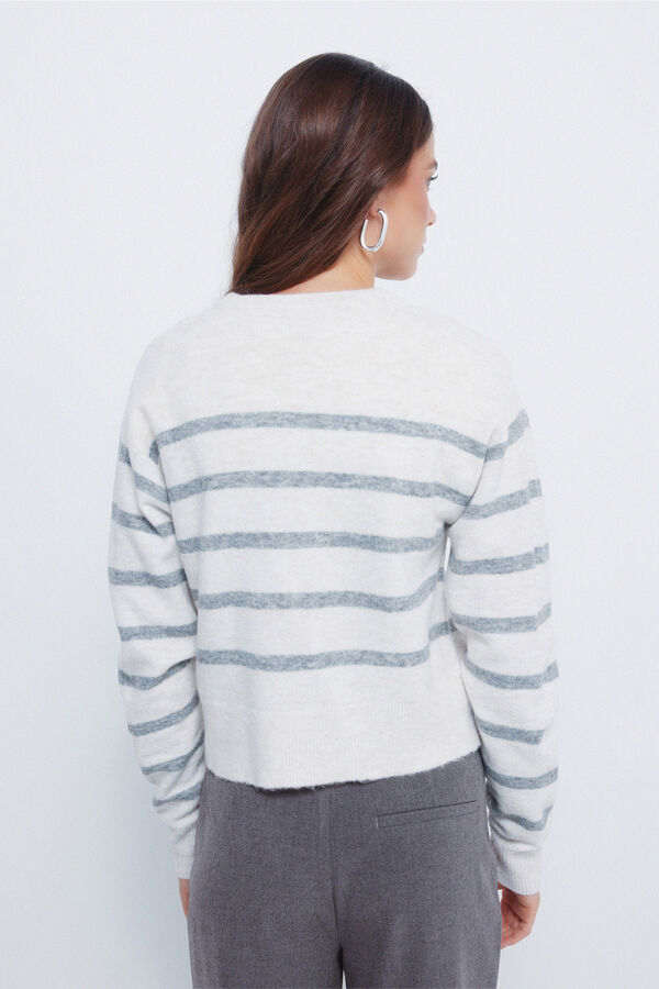 Springfield Cardigan with round neck buttons brown