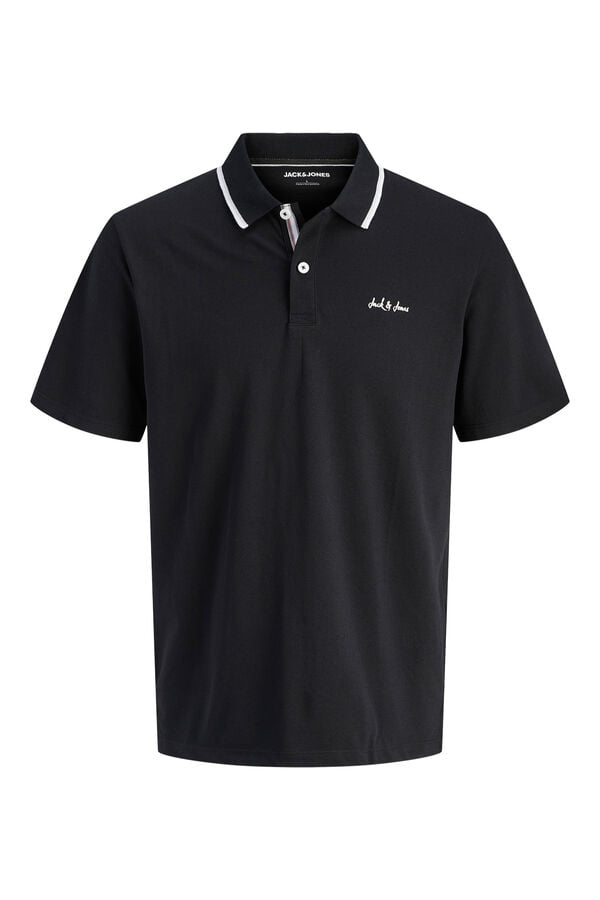 Jack & Jones Polo em piqu&eacute; com logo preto