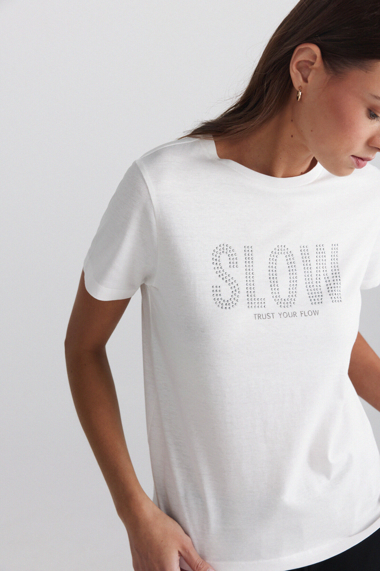 Springfield Camiseta manga corta texto tachas