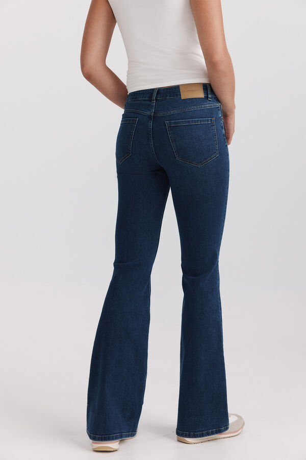 Springfield Jeans bootcut flare de cintura baixa azul