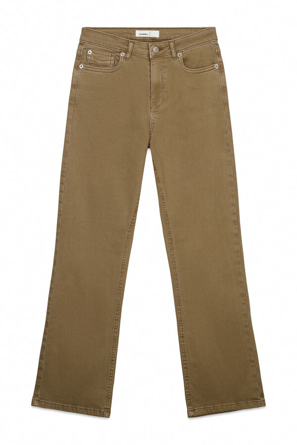 Springfield Cal&ccedil;as jeans flare coloridas castanho