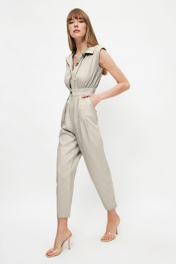 Trendyol Macac&atilde;o sem mangas com bot&otilde;es cinzento