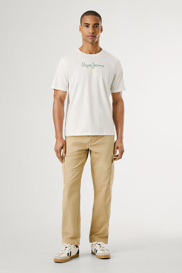 Pepe Jeans Camiseta de manga curta com logo frontal. branco