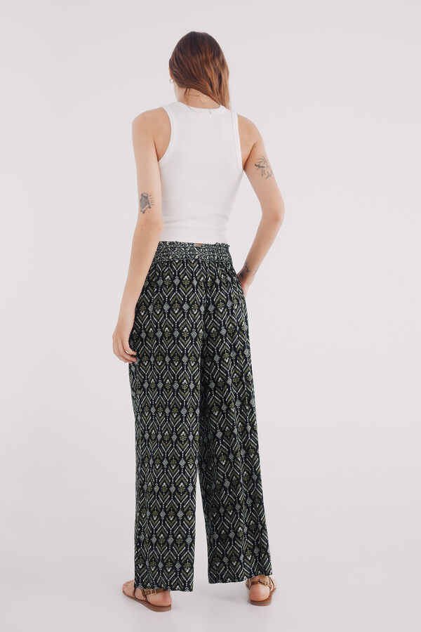 Springfield print palazzo fluid black