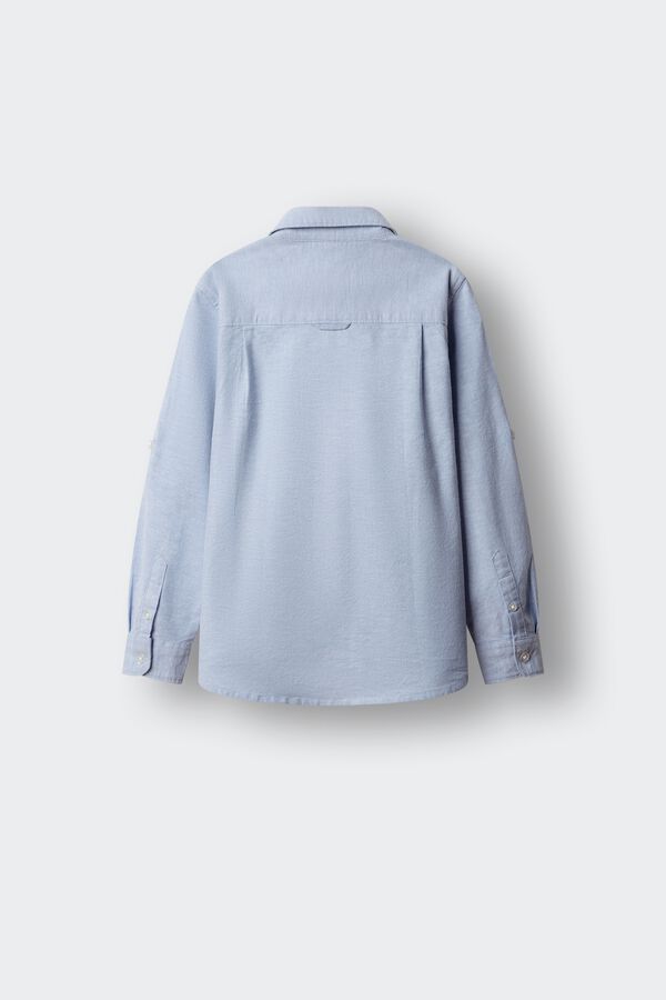 Springfield Kids Camisa Oxford lisa para menino azul