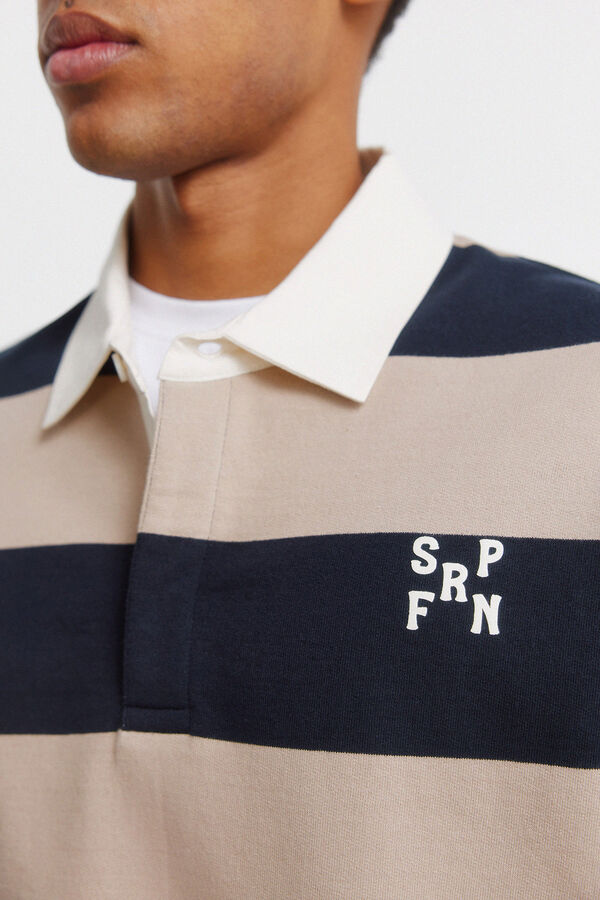 Springfield Polo rugby manga comprida riscas azul