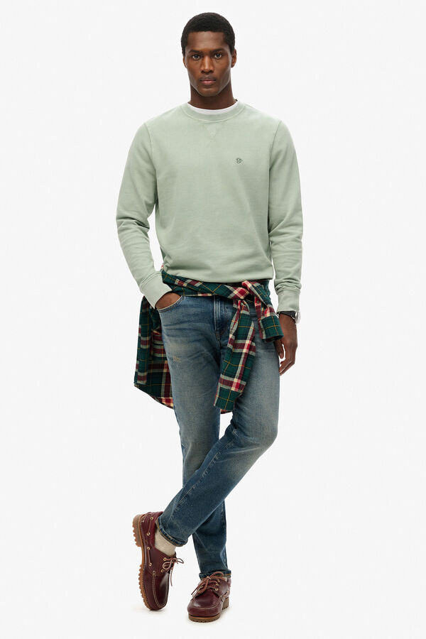 Superdry sweatshirt com gola redonda bege