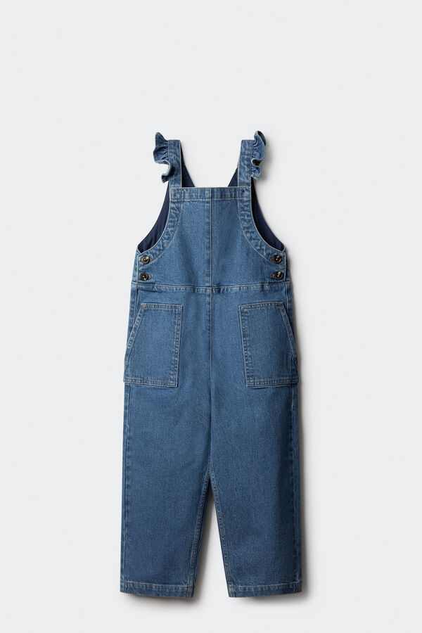 Springfield Kids Macacão jeans longo para meninas azul
