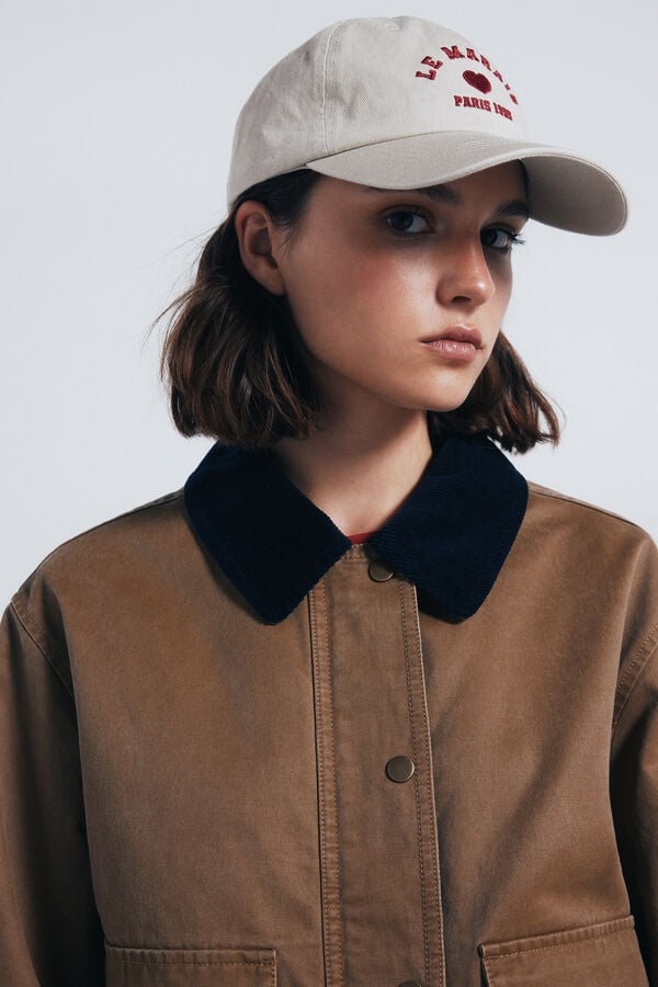 Springfield Casaco curto encerado azul