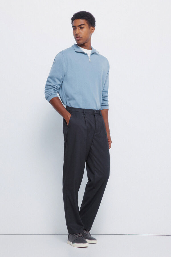 Springfield Camisola Milano com fecho-éclair azul