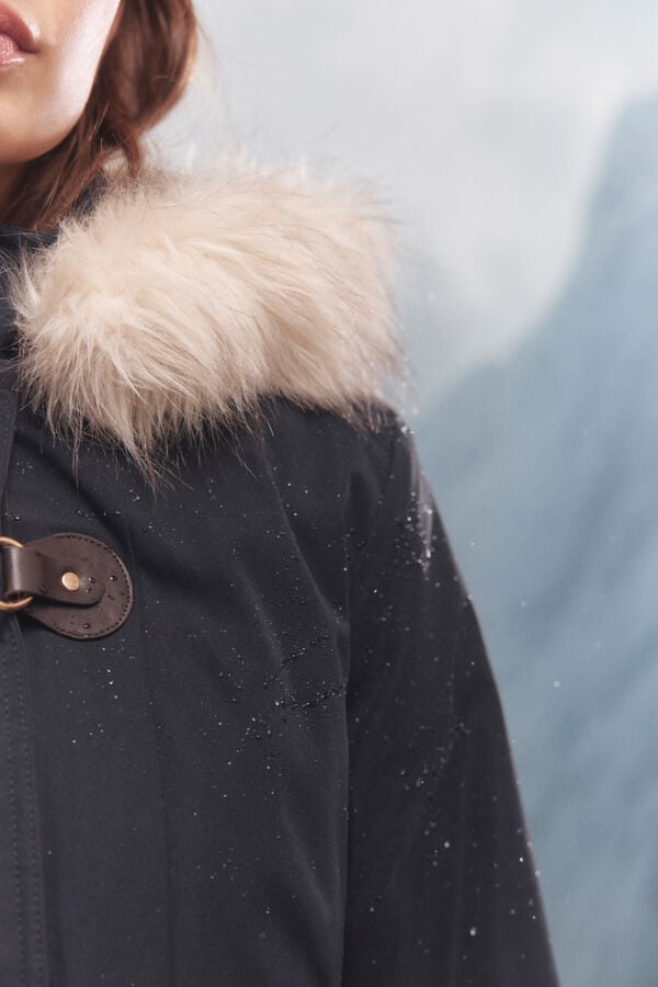 Springfield Parka com capuz e zíper metálico Sorona Aura azul