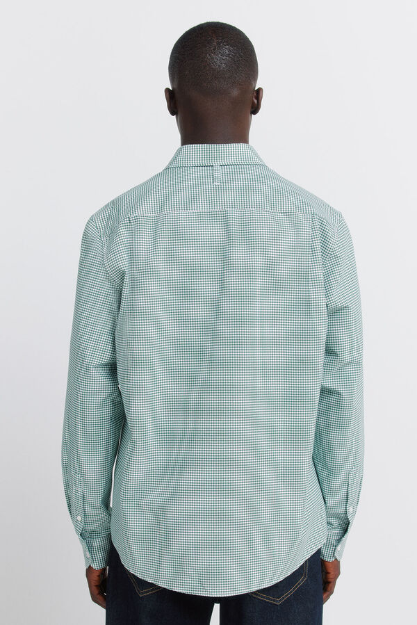 Springfield Camisa oxford vichy n&atilde;o engoma verde