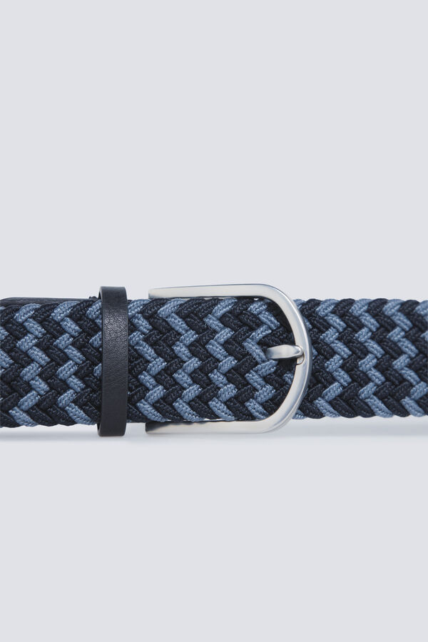 Springfield Cinto entran&ccedil;ado com padr&atilde;o zigzag contrastante azul