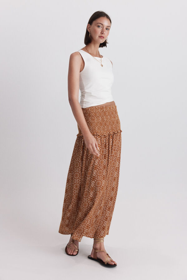Springfield Smock waist long skirt red