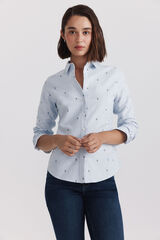 Springfield Blusa b&aacute;sica oxford azul
